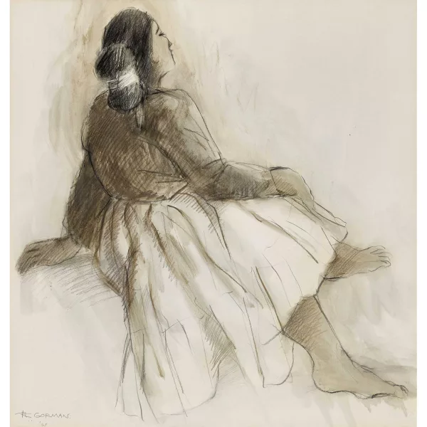 R. C. Gorman — Woman with tied hair.