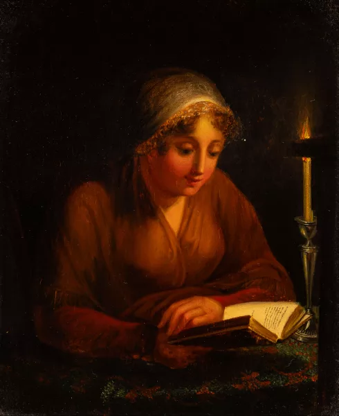 Godfried Schalken — Entourage de Schalcken Godfried — Femme lisant à la bougie
