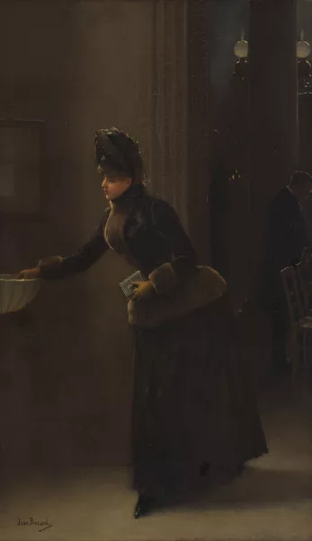 Jean Béraud — Femme élégante dans un vestibule