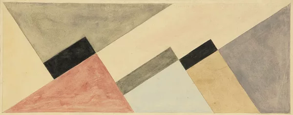 André Heurtaux — Composition with a grey band – Study 2, 1948