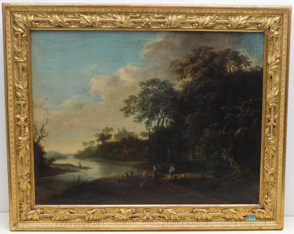 Johann Christian Brand — Attribué à Brand, Johann Christian — zugeschrieben Flusslandschaft mit Figurenstaffage