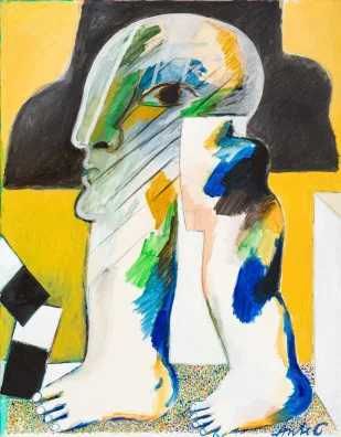 Horst Antes — Figure d'Erbach au chapeau noir, 1966/67