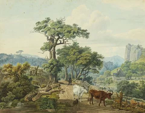 Johann Christoph Erhard — Berglandschaft mit Bauern und Kühen