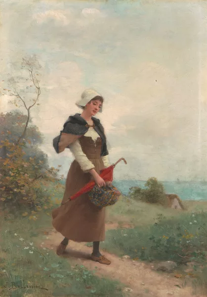 Jules-Frédéric Ballavoine — Bauernmädchen auf einem Weg