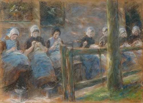 Max Liebermann — Nähende Mädchen in Huyzen, um 1895