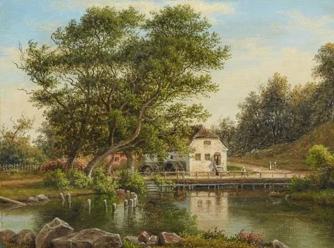 Frederik Christian Kiærskou — Landschaft mit Wassermühle