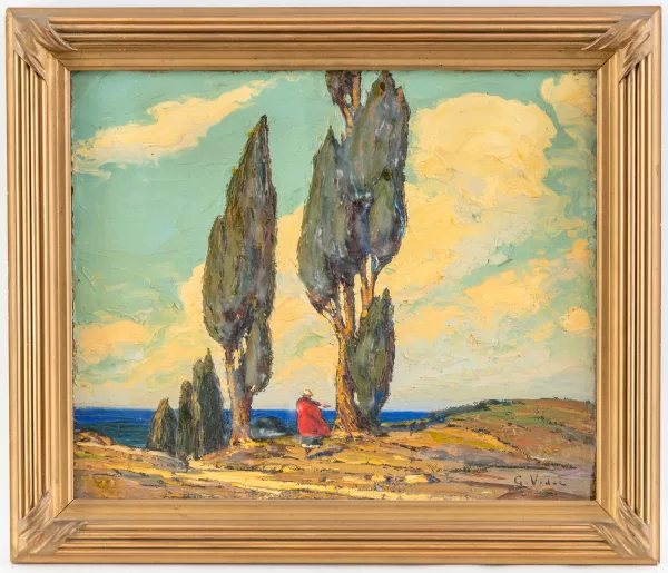 Gustave Vidal — Paysage au bord de mer,
