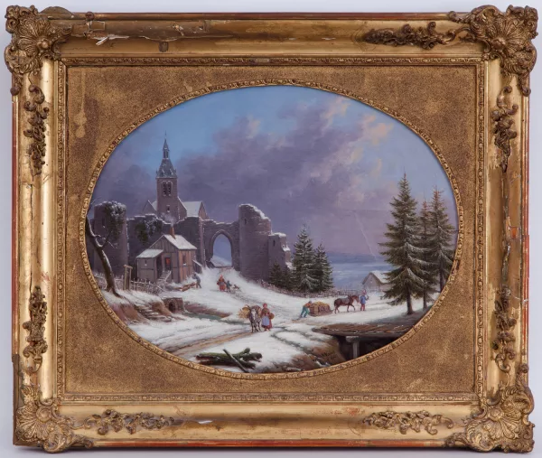 Jean Louis Pierre Faure — Paysage de campagne enneigée