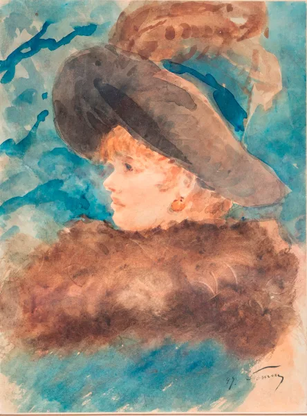 Henry Somm — Élégante au chapeau,