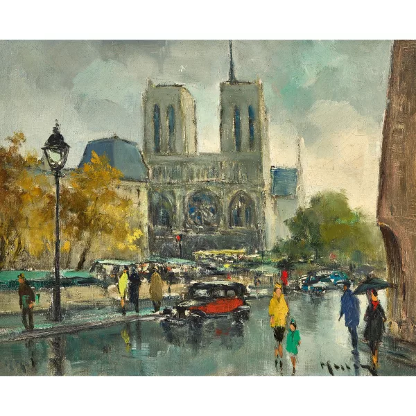 Marcel Masson — Regnerischer Tag in Paris mit Notre-Dame.