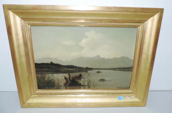 Fritz Halberg-Krauss — Aube sur le Simssee près de Krottenmühl
