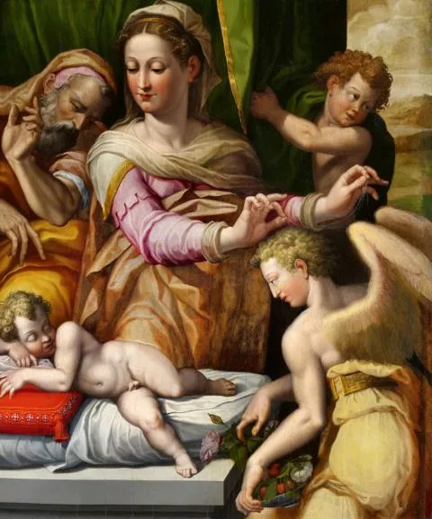 Orazio Samacchini — Heilige Familie mit Engeln