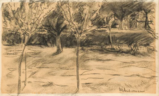 Max Liebermann — Holländischer Obstgarten mit Rasenbleiche, um 1890
