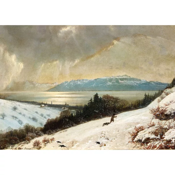 Auguste-Émile Flick — Winterliche Landschaft am Genfersee.