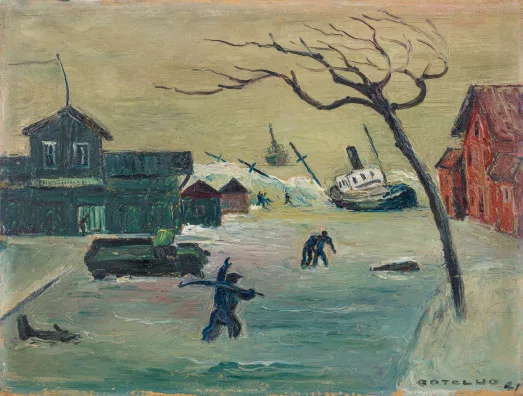 Carlos Botelho — Stormy seascape, 1941