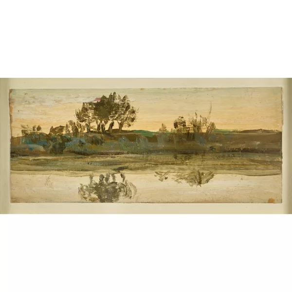 William Lionel Wyllie — "Arbres se reflétant au coucher du soleil".