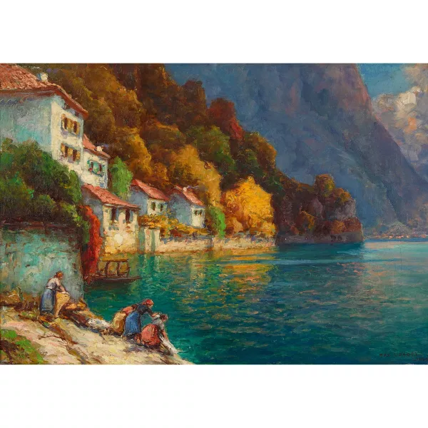 Max Usadel — Wäscherinnen am Lago di Lugano.