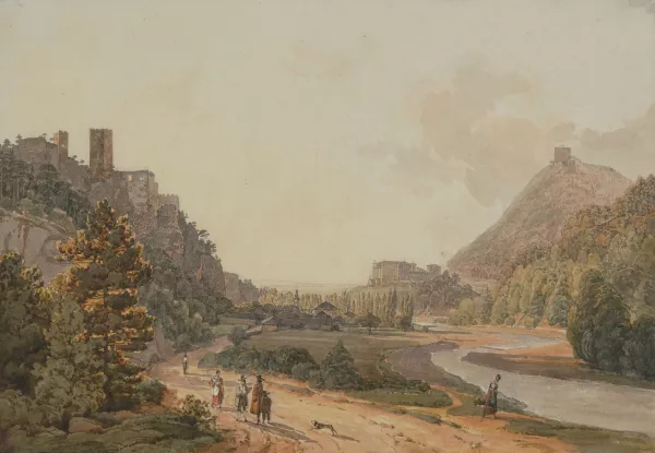 Thomas Ender — Attribué à Ender, Thomas — , zugeschrieben Das Helenental bei Baden, mit dem Schloss Weilburg