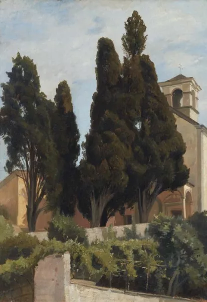 Edmund Kanoldt — Zypressen vor der Kirche in Brissago