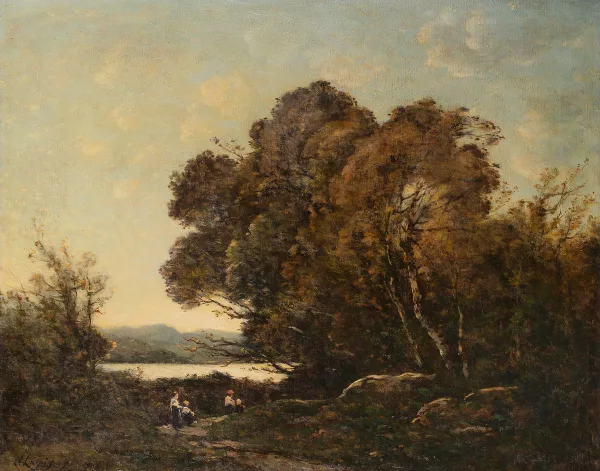 Henri Harpignies — River Landscape