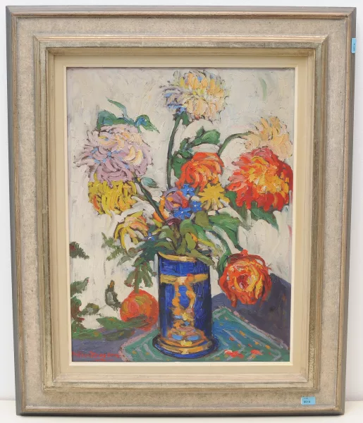 Antoon Kruysen — Chrysanthemen in blauer Vase