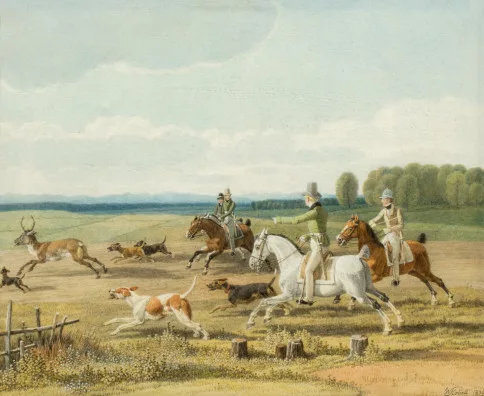 Wilhelm von Kobell — Hirschjagd, 1834