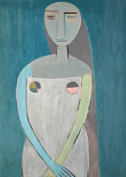 Wifredo Lam — Ragazza su fondo verde, 1939