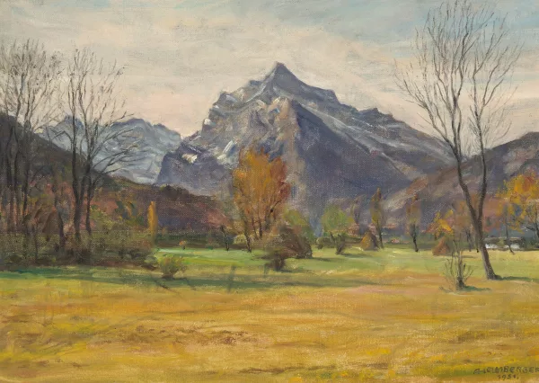 Adolf Helmberger — Vue du Glarner-Riet vers le Wiggis Raute