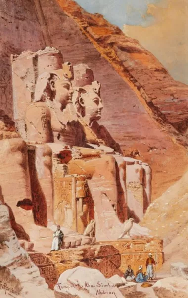 Friedrich Perlberg — Die monumentalen Statuen auf dem Tempelberg von Abu Simbel in Ägypten
