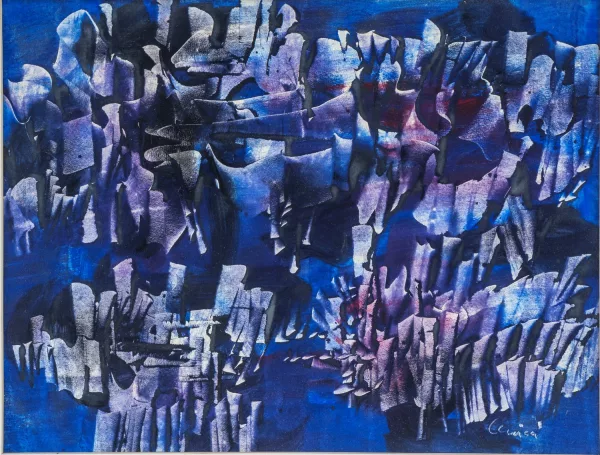 Alfred Lenica — Composition en bleu,
