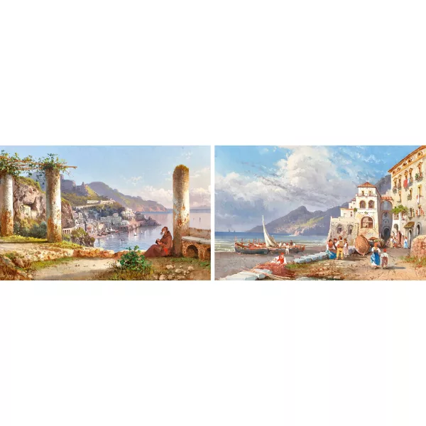 Guglielmo Giusti — Paar Ansichten von Capri. Gegenstücke.