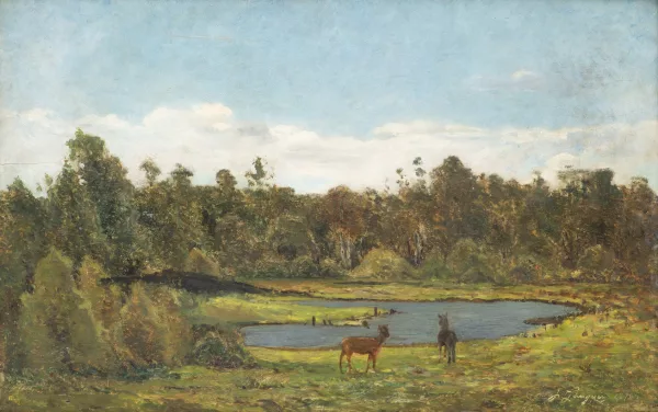 Paul Gauguin — Landschaft mit Rehen, 1876
