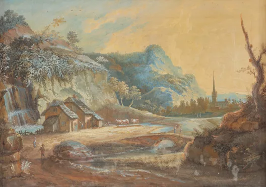 Charles-François Nivard — Pendant von zwei Flusslandschaften, 1775