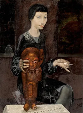 Bolesław Jarosław Cybis — Portrait einer jungen Dame mit Zigarette