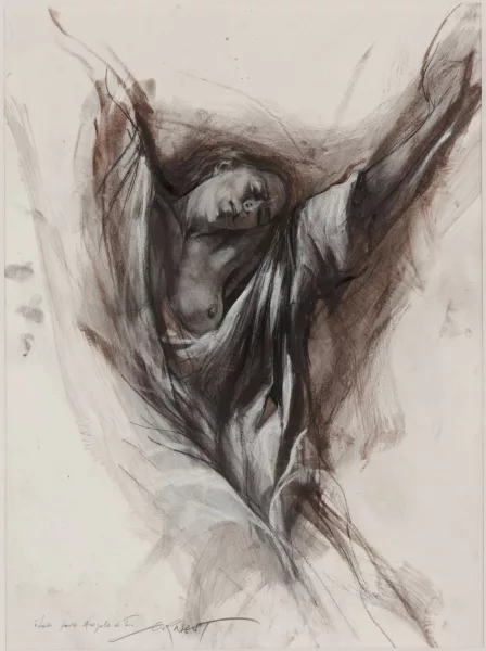 Ernest Pignon-Ernest — "Etude pour Angèle de Foligno"