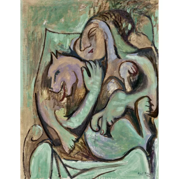 Emil Filla — « Zena se psem » (Femme avec un chien).
