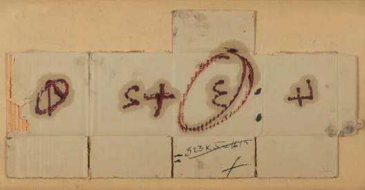 Antoni Tàpies — Cartó amb xifres, 1975