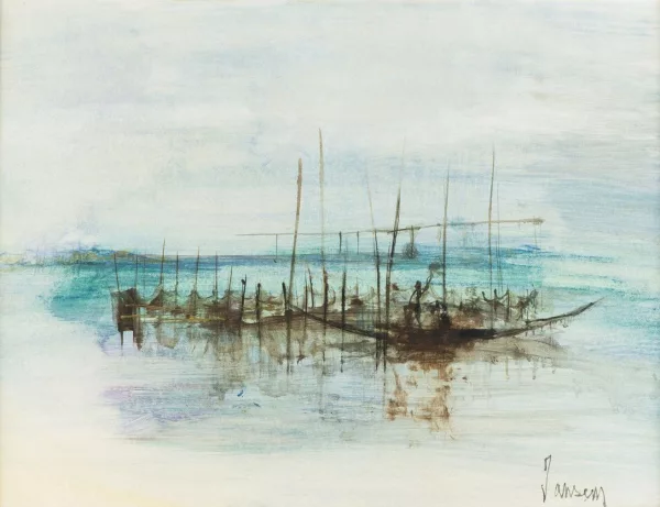Jean Jansem — Gondoles dans la lagune