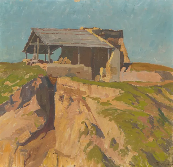 Raffaele De Grada — Hütte bei einem Felsen