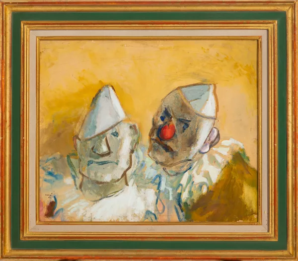 Edmond Heuzé — "Deux clowns au cirque Médrano"