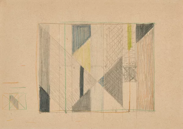 Friedrich Vordemberge-Gildewart — Sketch from a booklet with 4 illustrated pages, ca. 1948