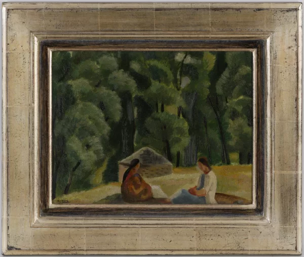 Roger Bissière — Deux femmes dans un paysage