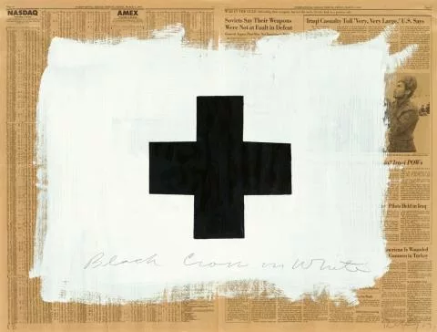 Robert Longo — Black Cross on White