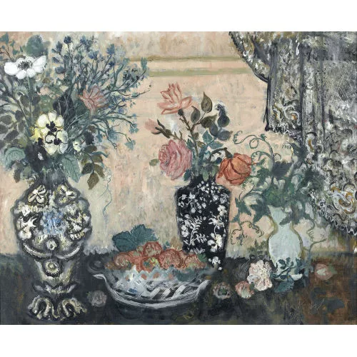 Max Peiffer Watenphul — Attribué à Max Peiffer-Watenphul — Nature morte aux fleurs avec rideau