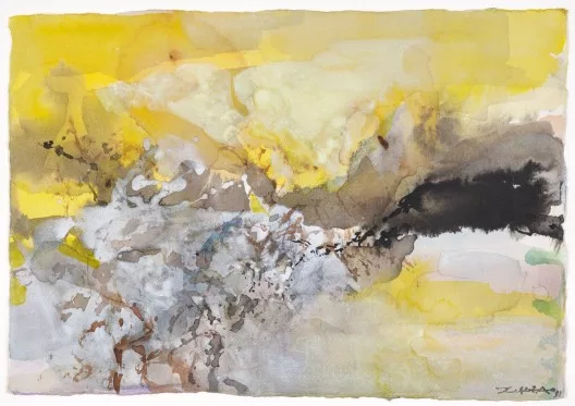 Zao Wou-Ki — Nr. 6, Komposition auf gelbem Grund, 1991