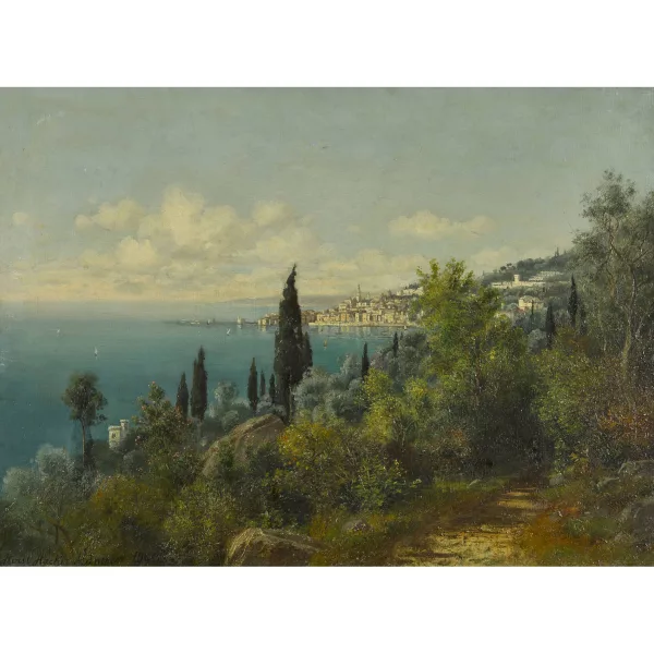 Horst Bernhard Hacker — Blick auf Menton an der Côte d'Azur.