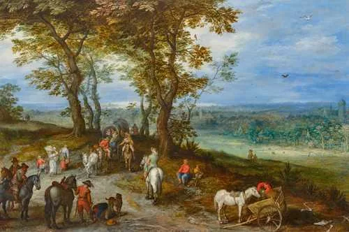 Jan Brueghel il Vecchio — The road to market. 1606