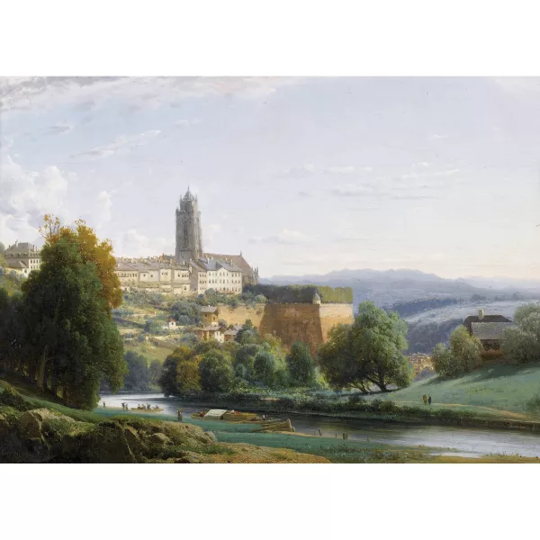 Auguste Lapito — Blick vom Marzili auf das Berner Münster und die Aare