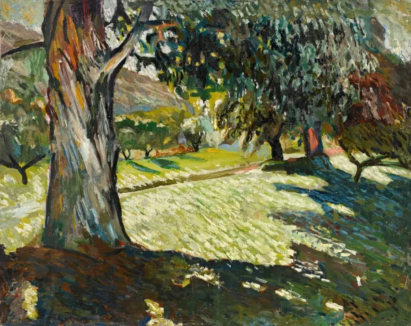 Alfred Lombard — Paysage au grand arbre