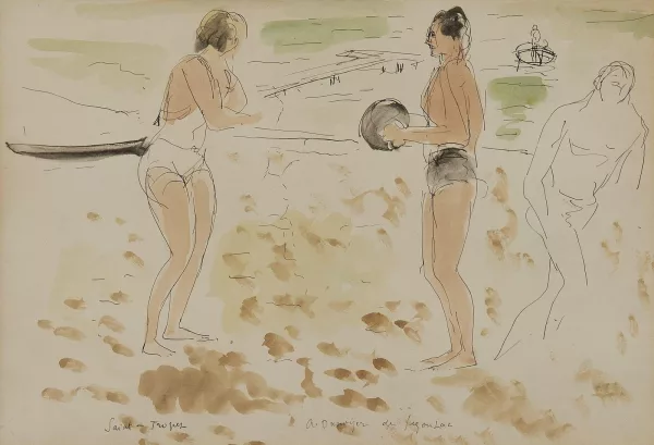 André Dunoyer de Segonzac — Jeu de balle sur la plage de Saint-Tropez